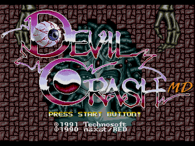 Devil Crash - Main screen